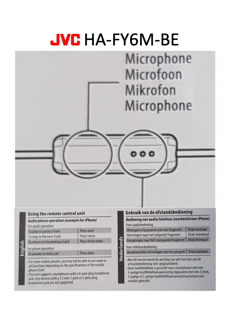 Image de la première page du manuel de l'appareil HA-FY6M-BE