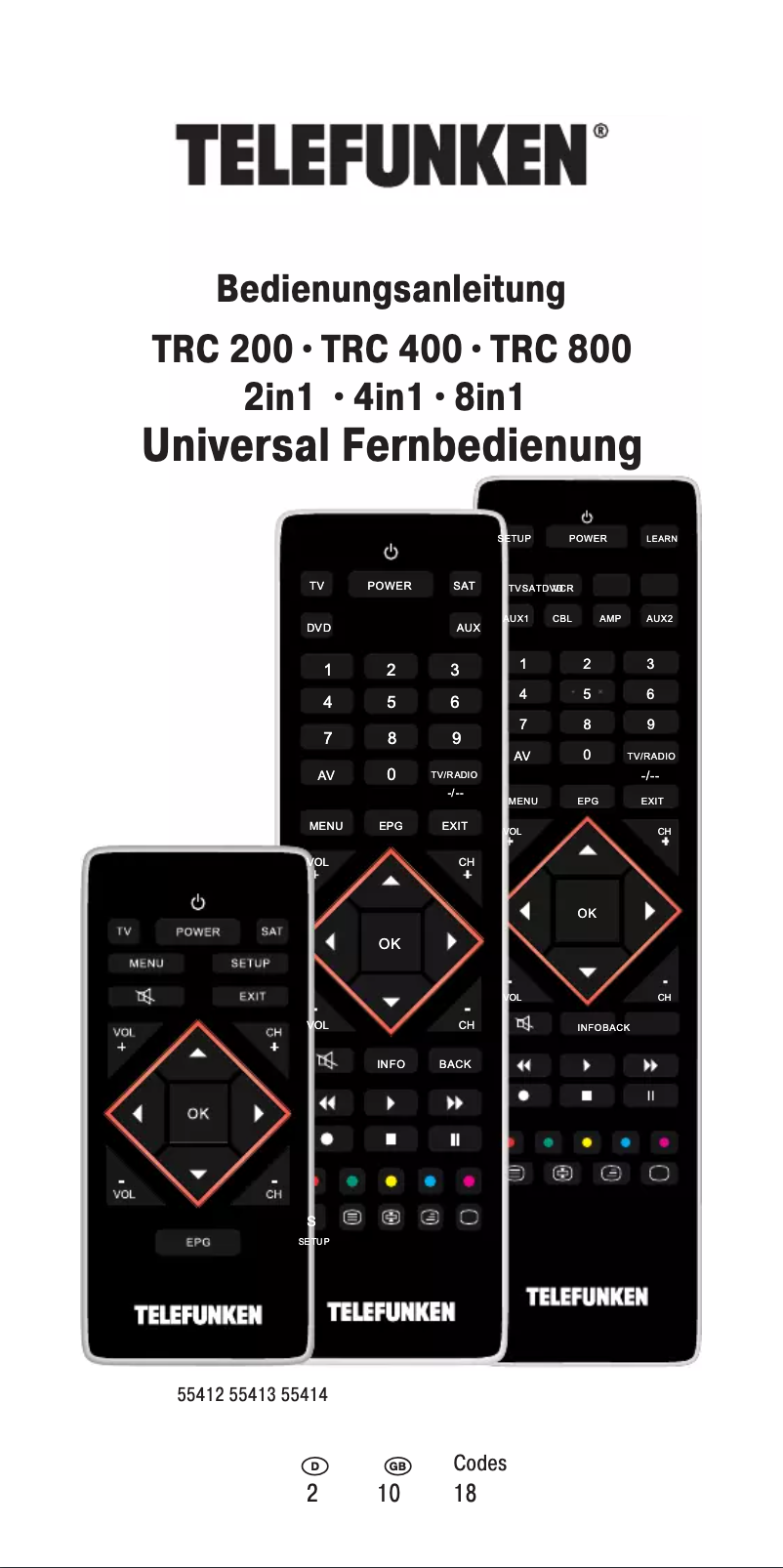 Página 1 del manual Manual de usuario Telefunken TRC 200