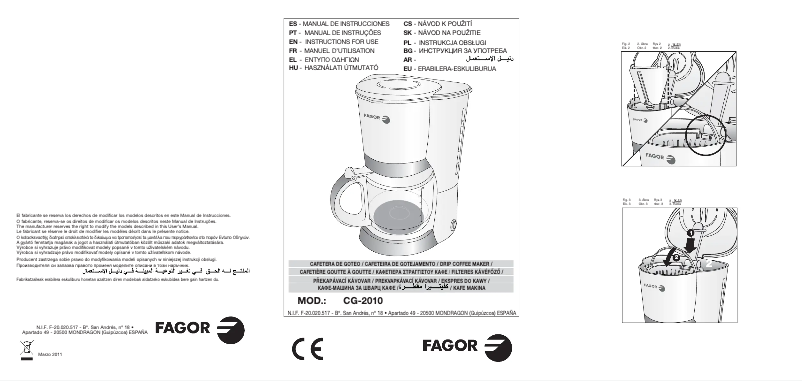 Page 1 de la notice Manuel utilisateur Fagor CG-2010