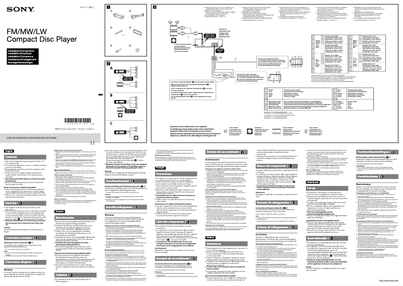 Image de la première page du manuel de l'appareil CDX-GT472UM