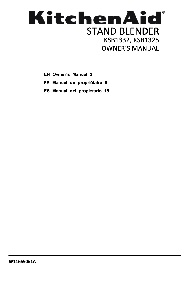 Image de la première page du manuel de l'appareil KSB1325