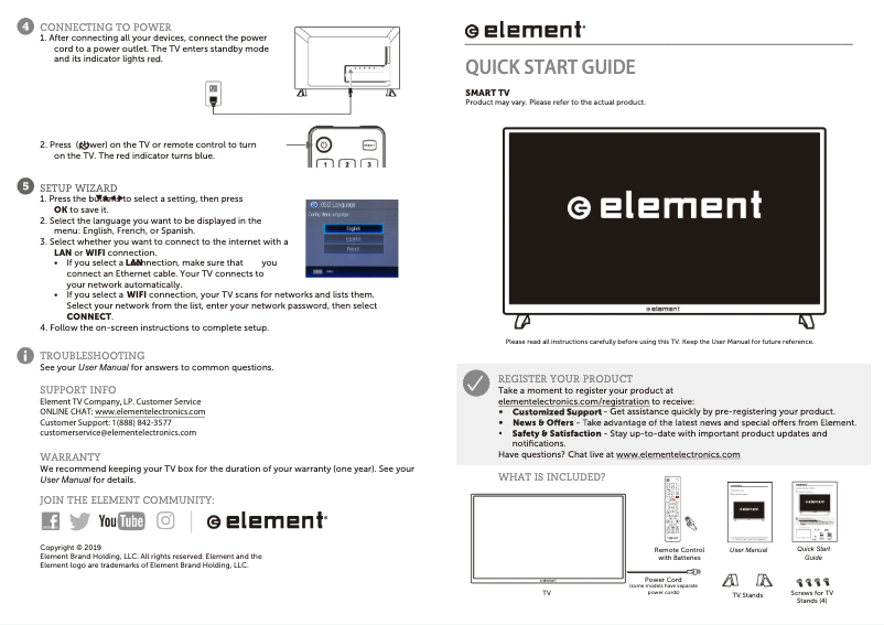 Página 1 del manual Guía de inicio rápido Element ELST4017