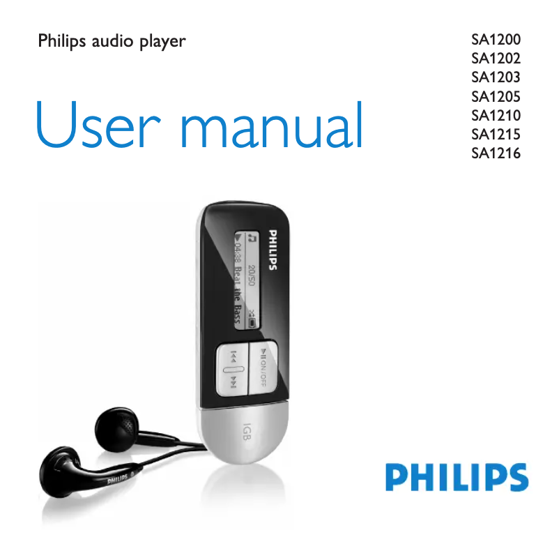 Page n°1 - Manuel utilisateur Philips SA1203