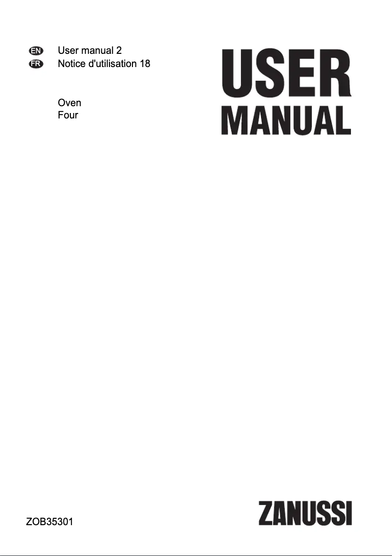 Image de la première page du manuel de l'appareil ZOB35301BK