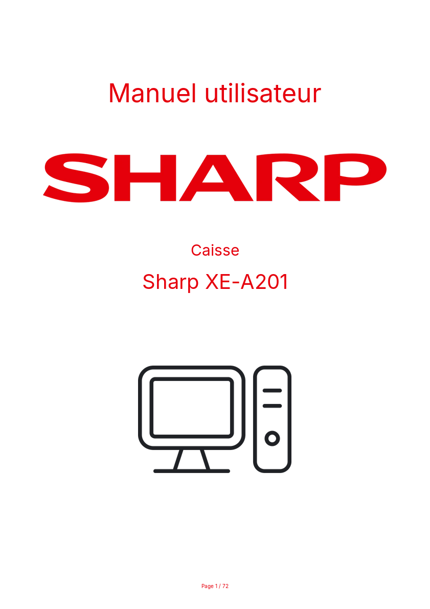 Page 1 de la notice Manuel utilisateur Sharp XE-A201