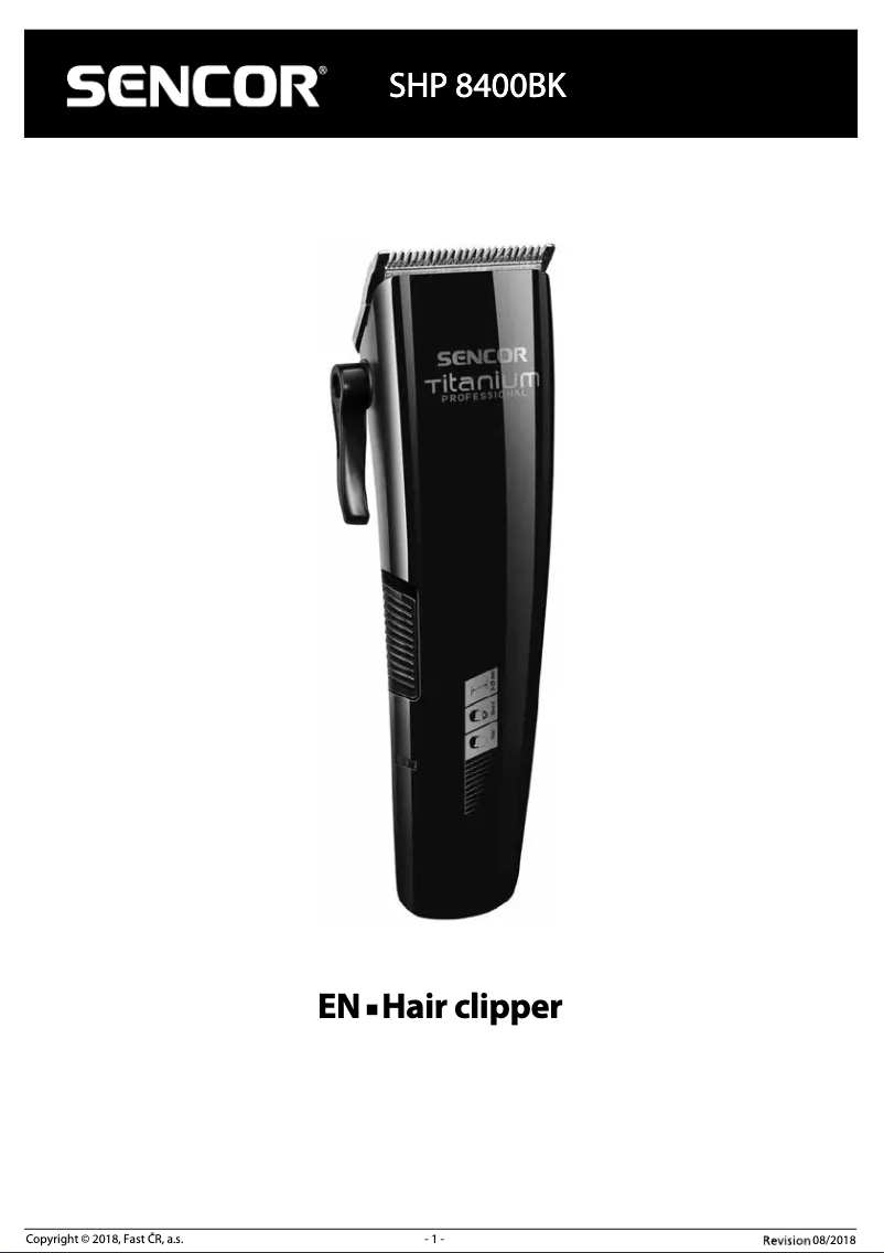 Page n°1 - Manuel utilisateur Sencor SHP 8400BK