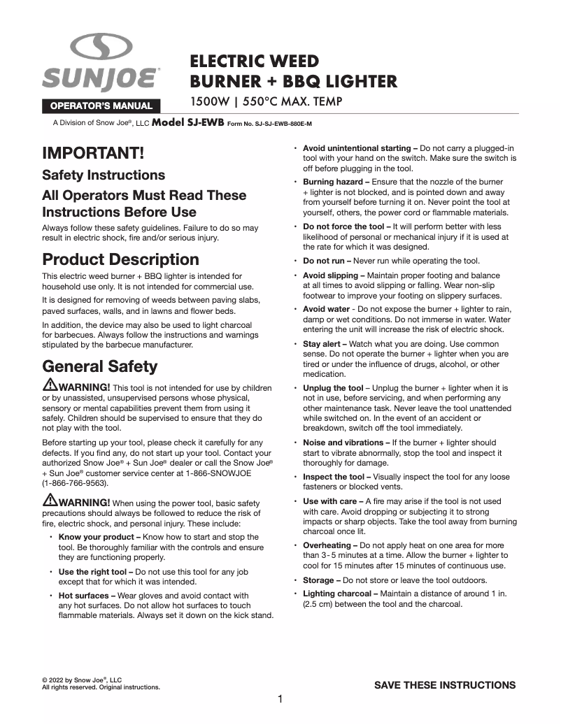 Image de la première page du manuel de l'appareil SJ-EWB