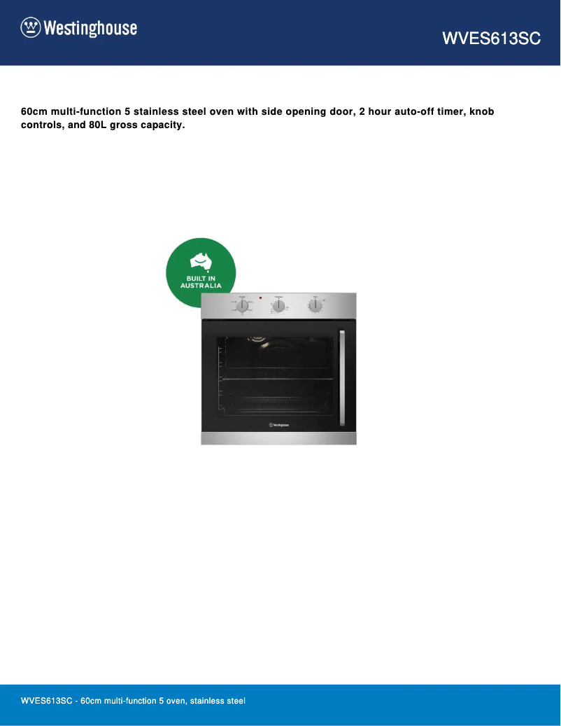 Image de la première page du manuel de l'appareil WVES613SC