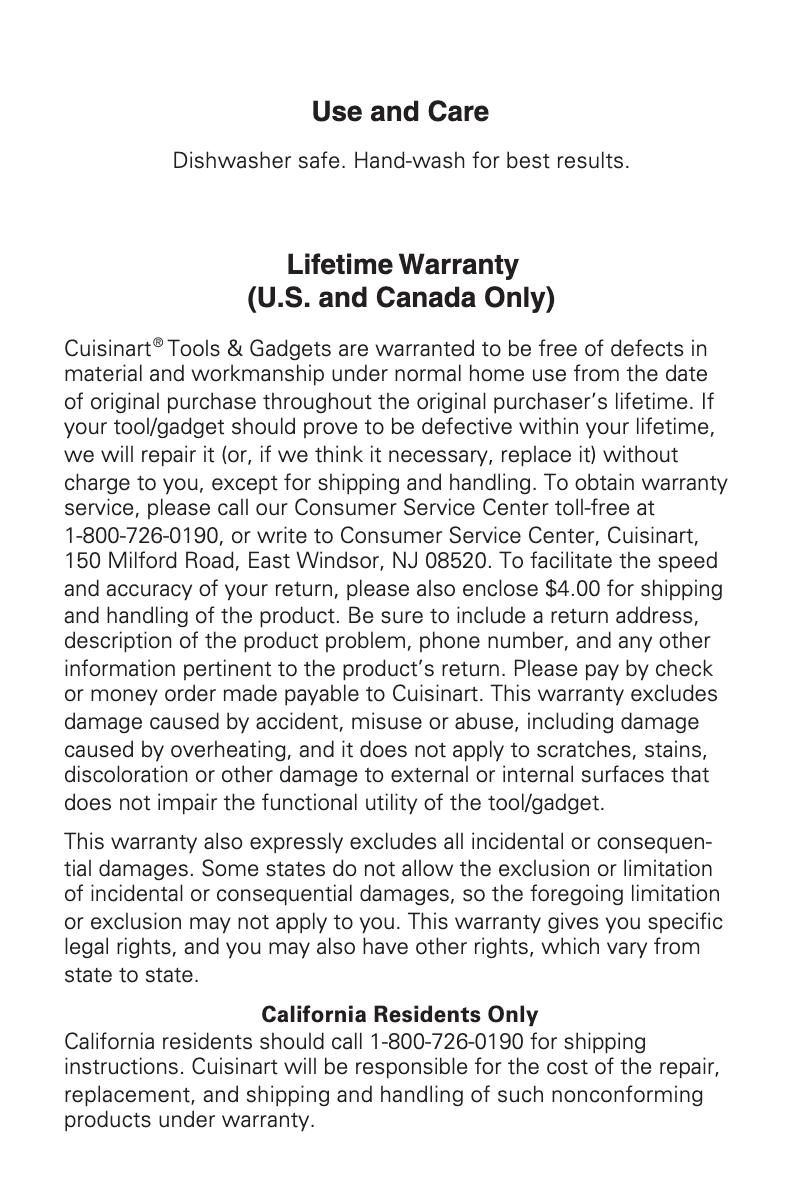 Page 1 de la notice Manuel utilisateur Cuisinart CTG-00-ICL