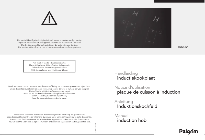 Page 1 de la notice Manuel utilisateur Pelgrim IDK832