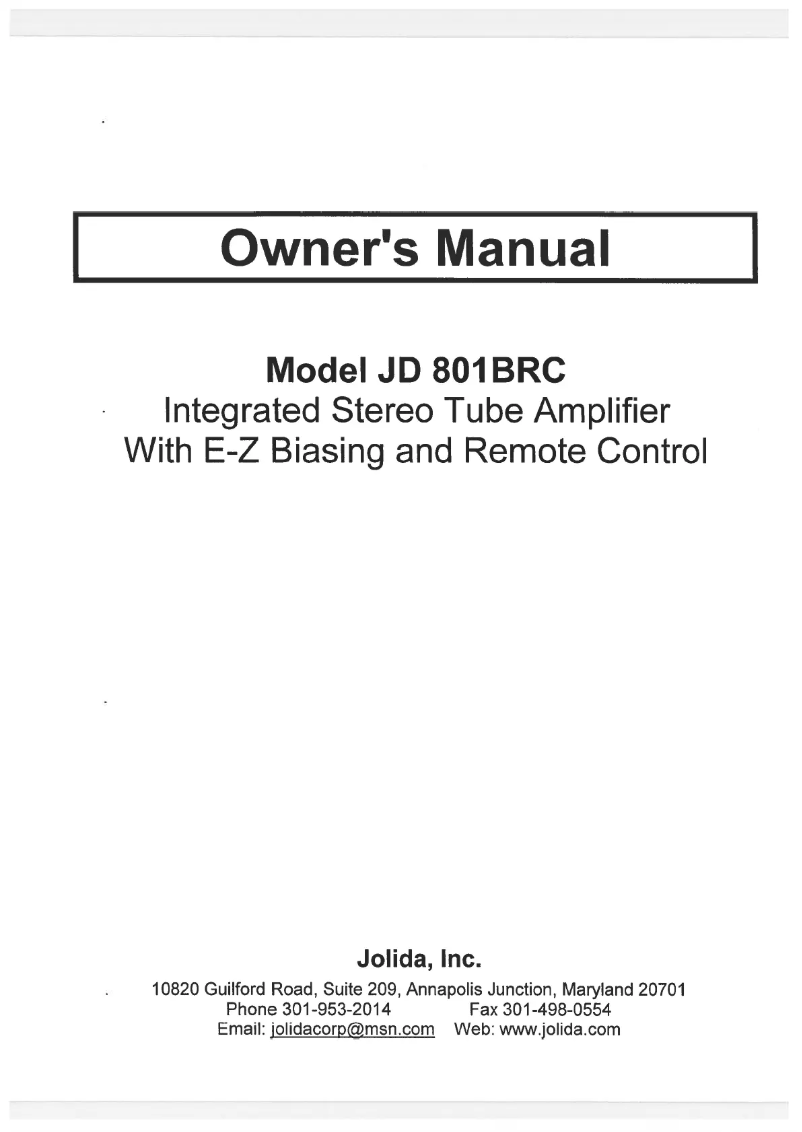 Image de la première page du manuel de l'appareil JD 801BRC