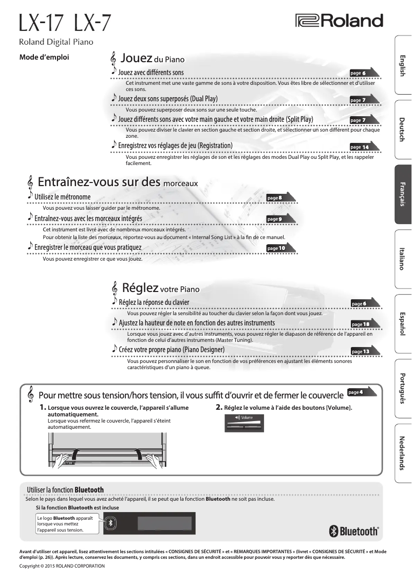 Página 1 del manual Manual de usuario Roland LX-7-CB