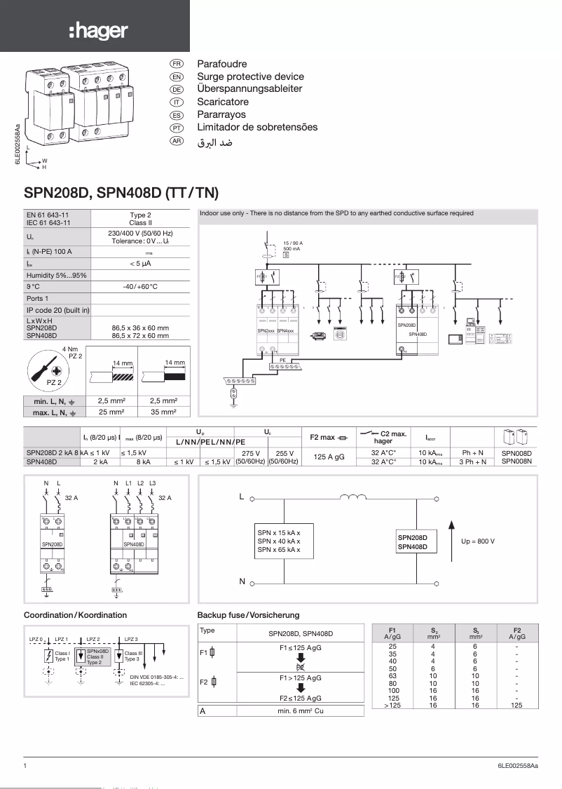 Page n°1 - Manuel utilisateur Hager SPN408D