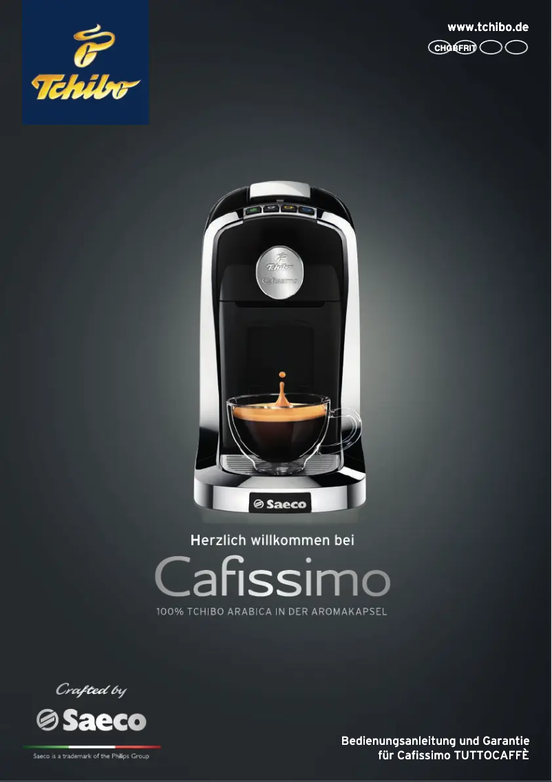 Image de la première page du manuel de l'appareil Saeco Cafissimo Tuttocaffè HD8602