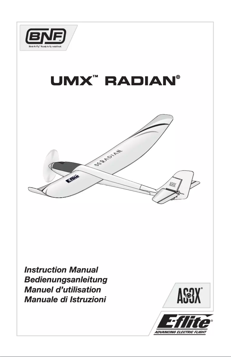 Page 1 de la notice Manuel utilisateur E-flite UMX Radian BNF