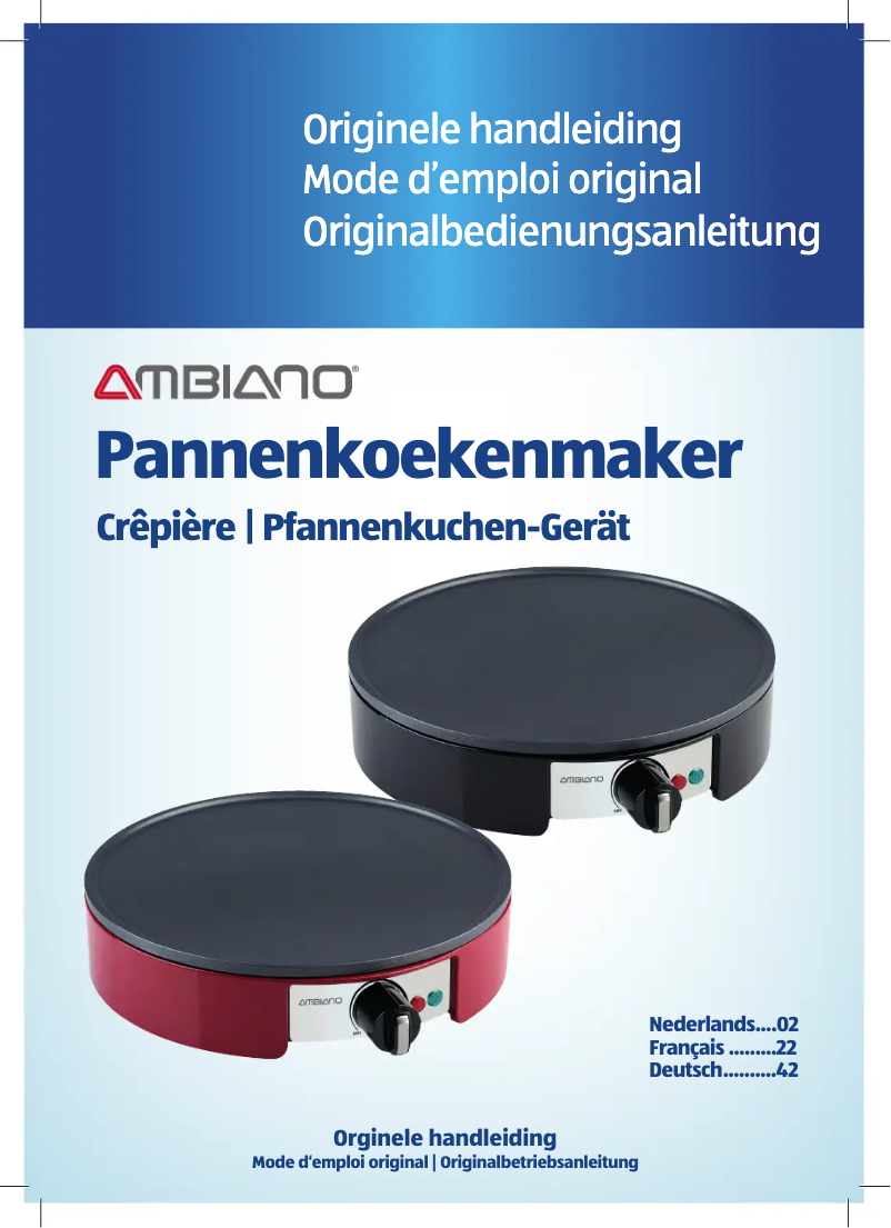 Page 1 de la notice Manuel utilisateur Ambiano GT-SF-CPM-03-CH
