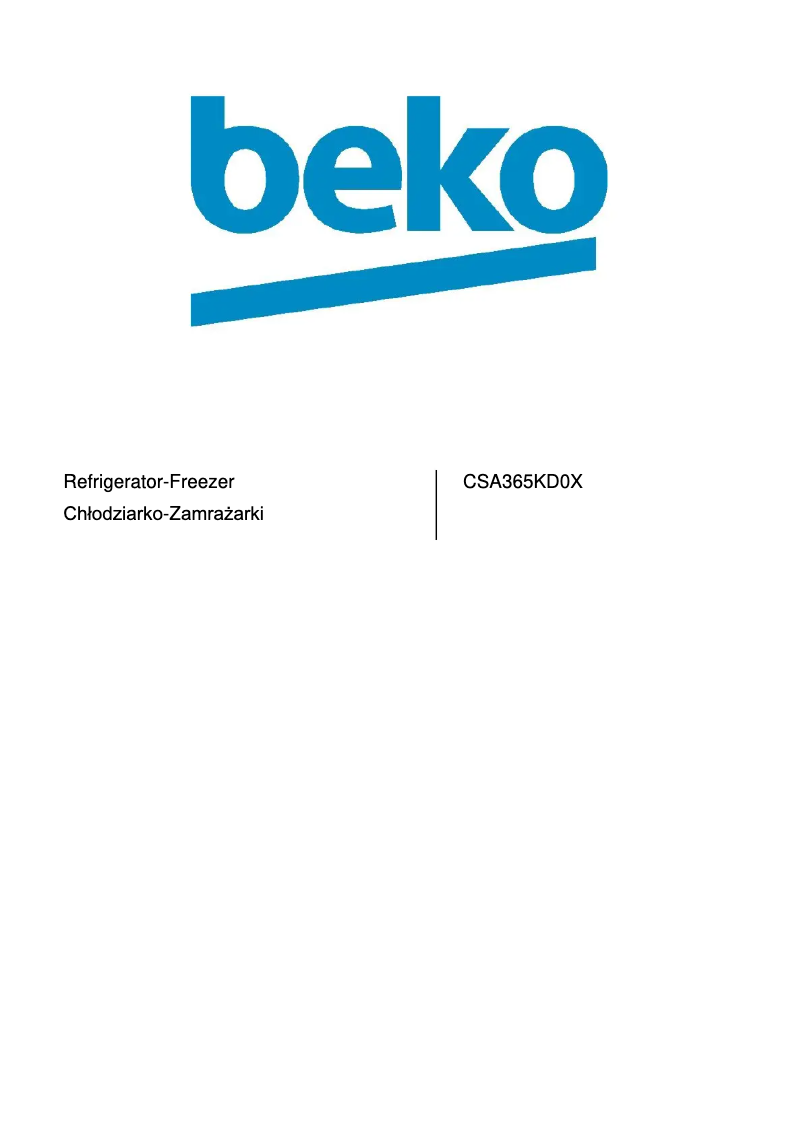 Page 1 de la notice Manuel utilisateur Beko CSA365KD0X