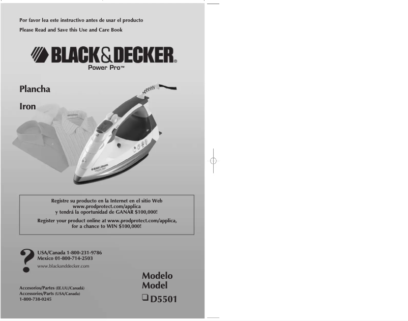 Page 1 de la notice Manuel utilisateur Black & Decker D5501