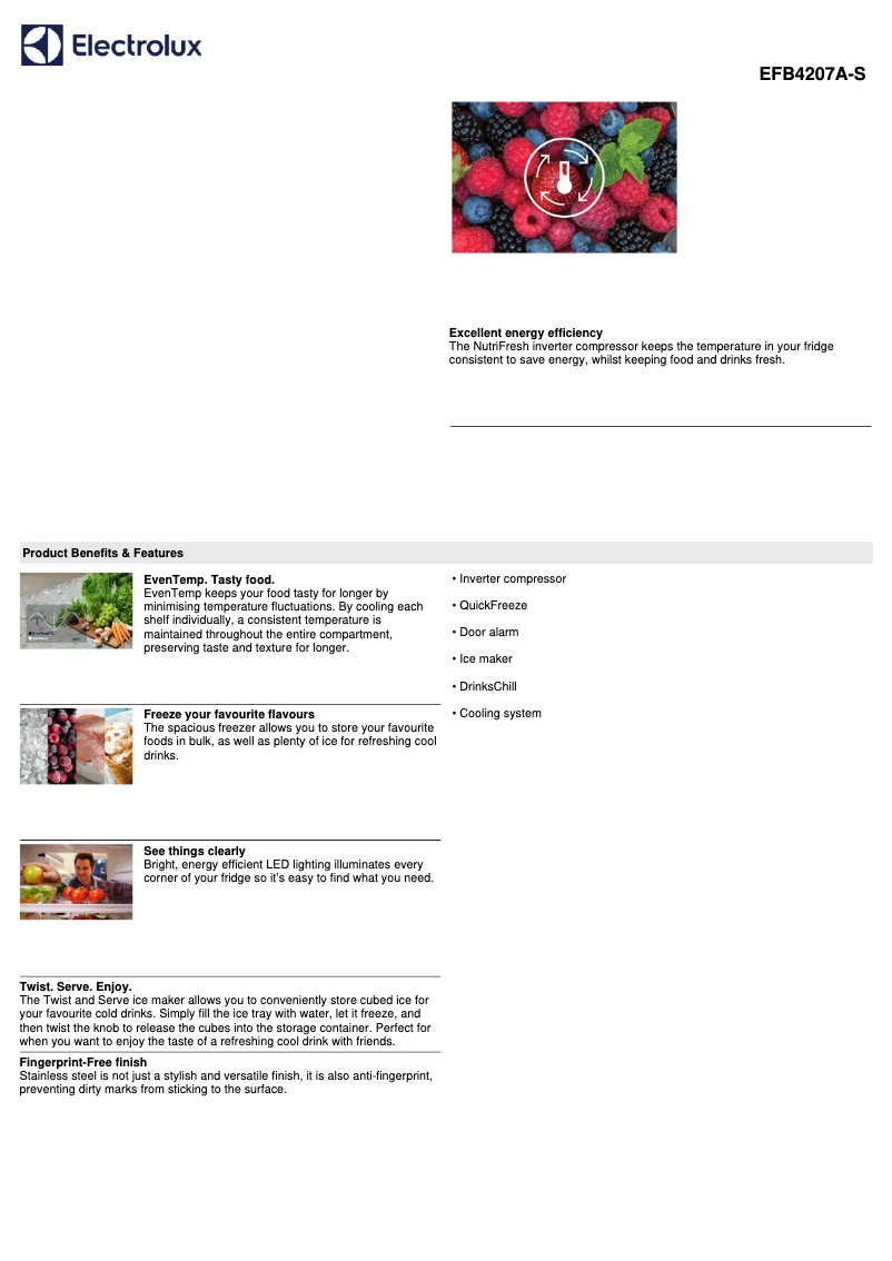 Image de la première page du manuel de l'appareil EFB4207A