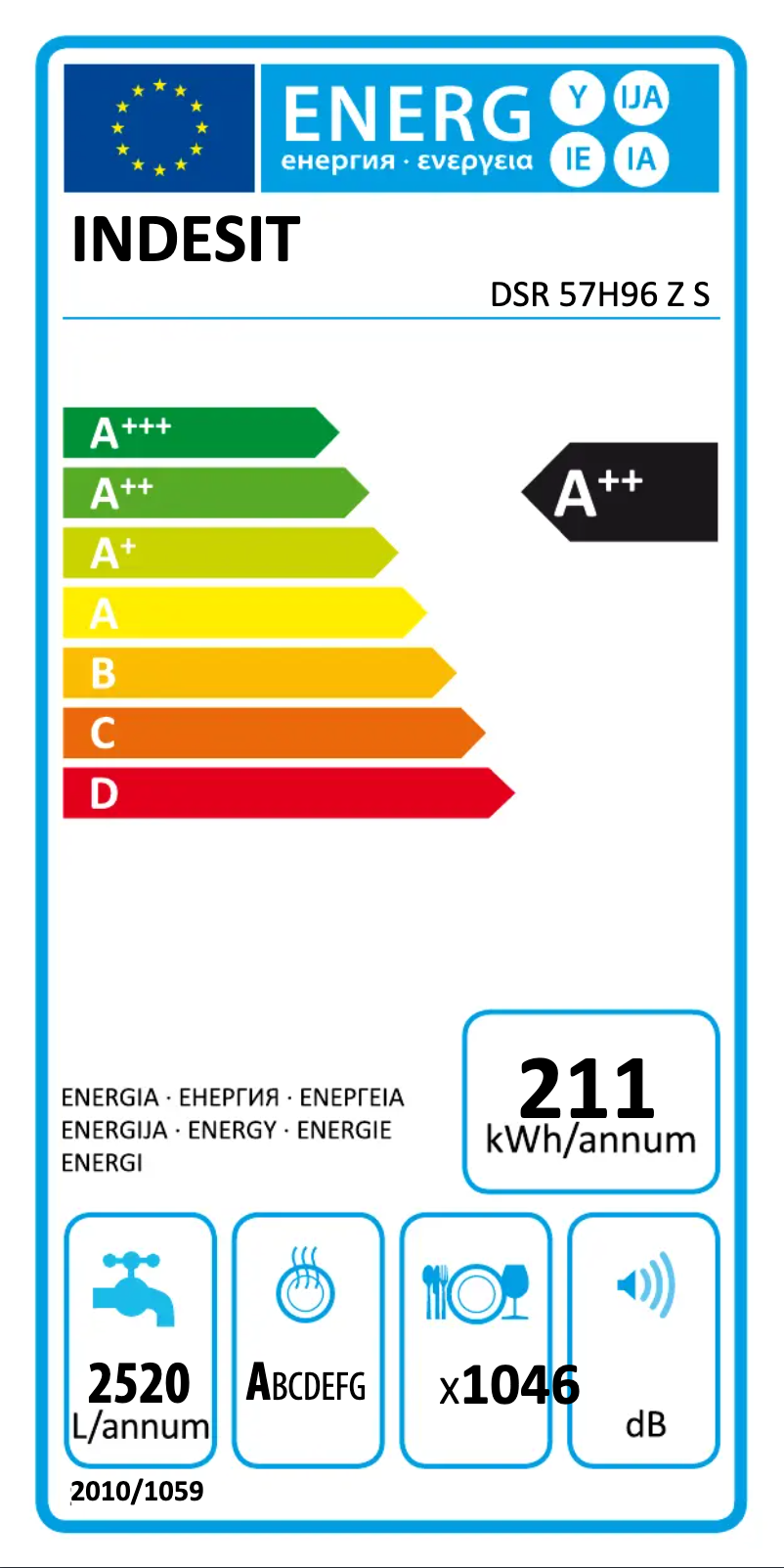 Page 1 de la notice Manuel utilisateur Indesit DSR 57H96 Z S