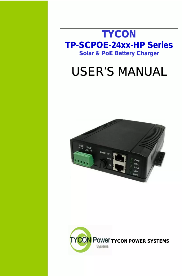 Page n°1 - Manuel utilisateur Tycon Systems TP-SCPOE-2424-HP