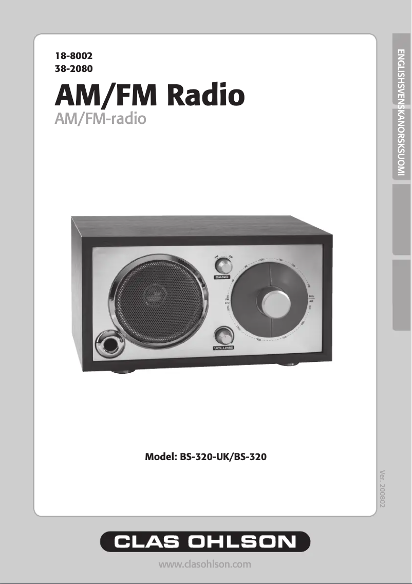 Página 1 del manual Manual de usuario Clas Ohlson BS-320