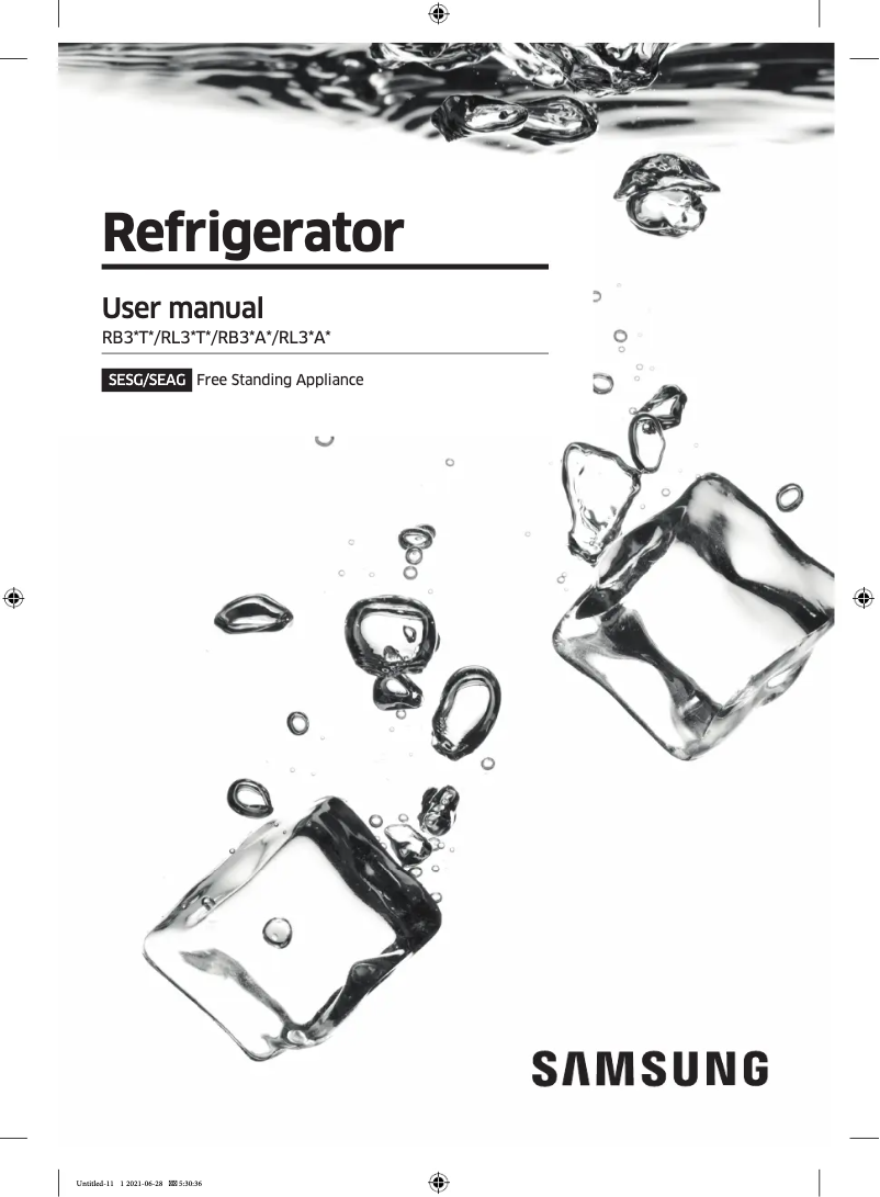 Image de la première page du manuel de l'appareil RB38T635ES9