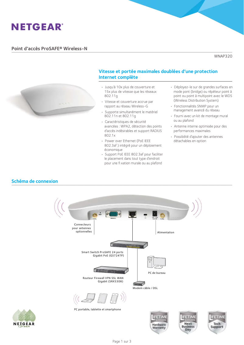 Image de la première page du manuel de l'appareil ProSafe WNAP320