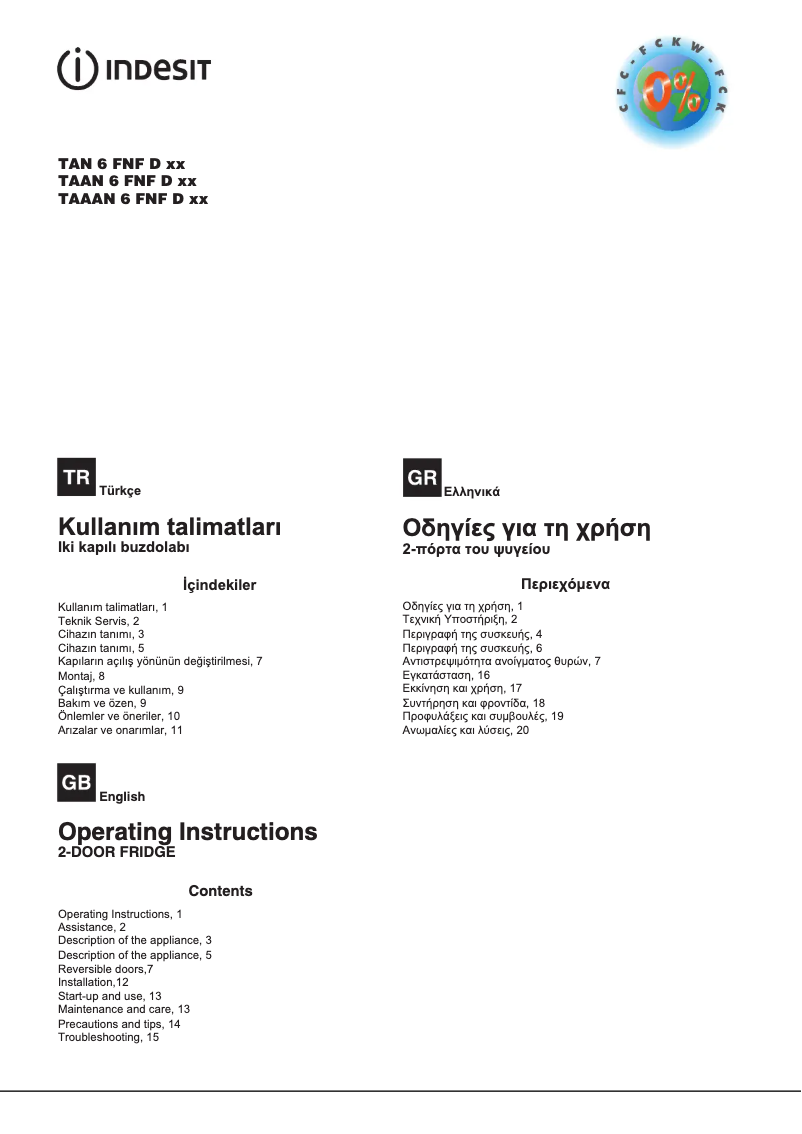 Image de la première page du manuel de l'appareil TAN 6 FNF DNX (TK)