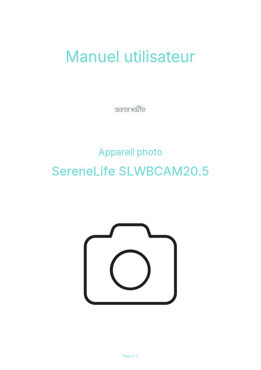 Image de la première page du manuel de l'appareil SLWBCAM20.5