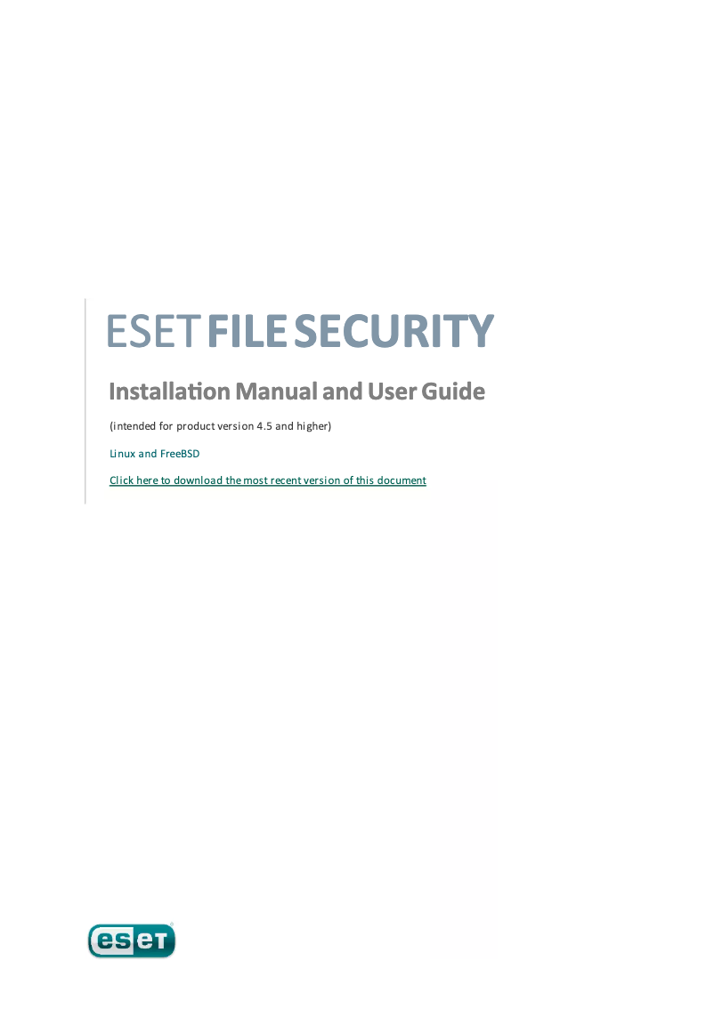 Página 1 del manual Manual de usuario ESET File Security for Linux