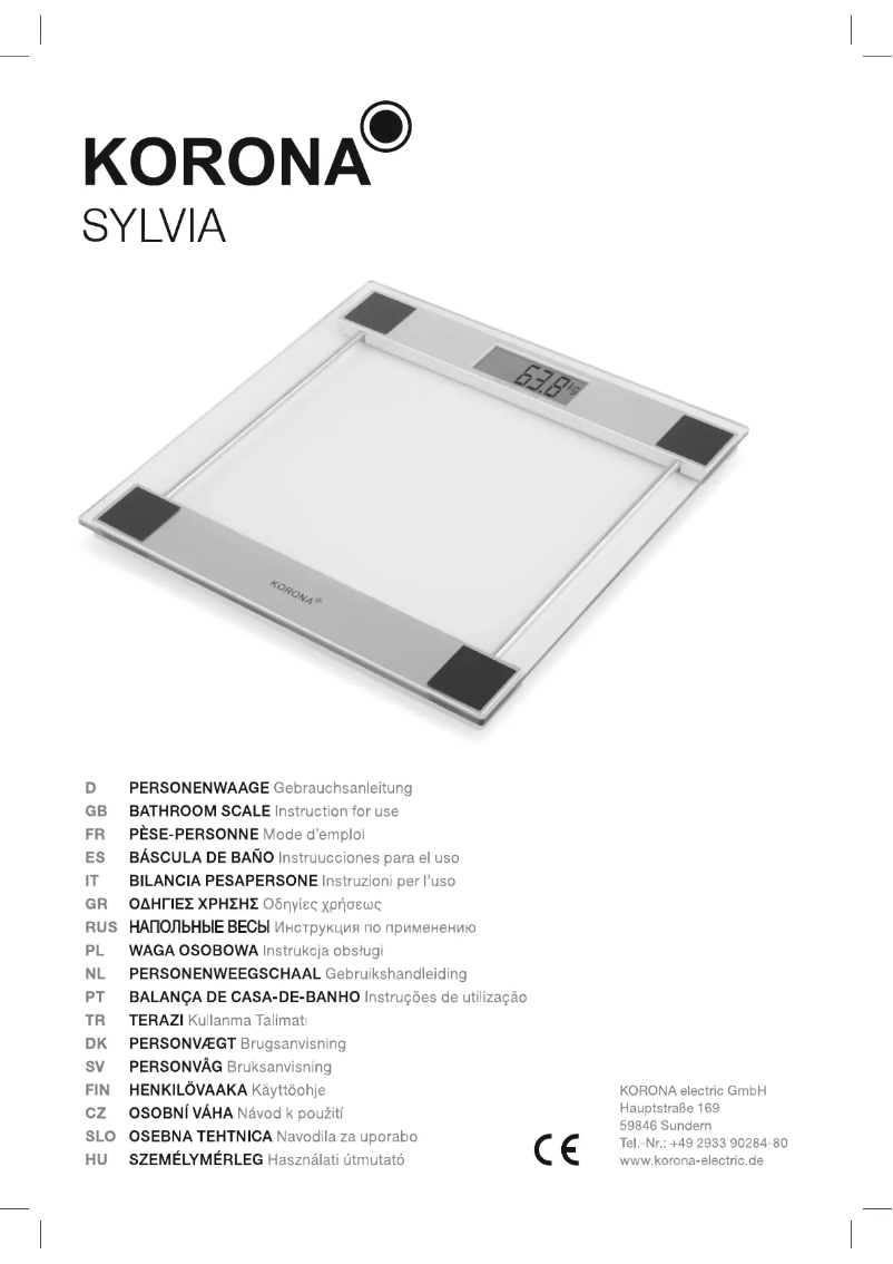 Page 1 of the manual User Manual Korona Sylvia