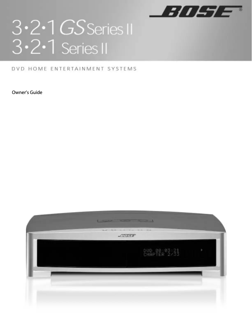 Page n°1 - Manuel utilisateur Bose 3-2-1 GSX serie II