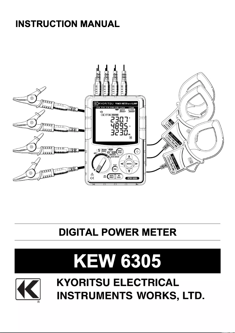 Page 1 de la notice Manuel utilisateur Kyoritsu KEW 6305