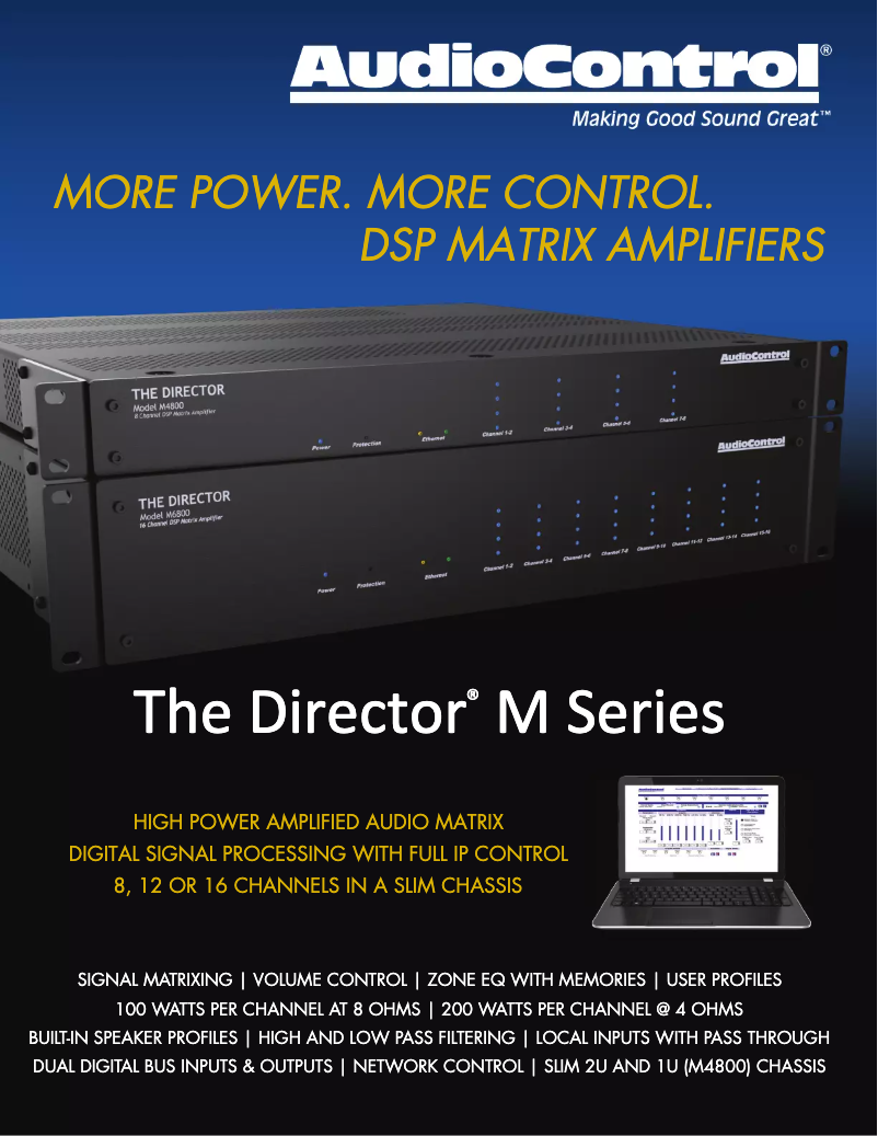 Página 1 del manual Ficha técnica AudioControl The Director Model M6800