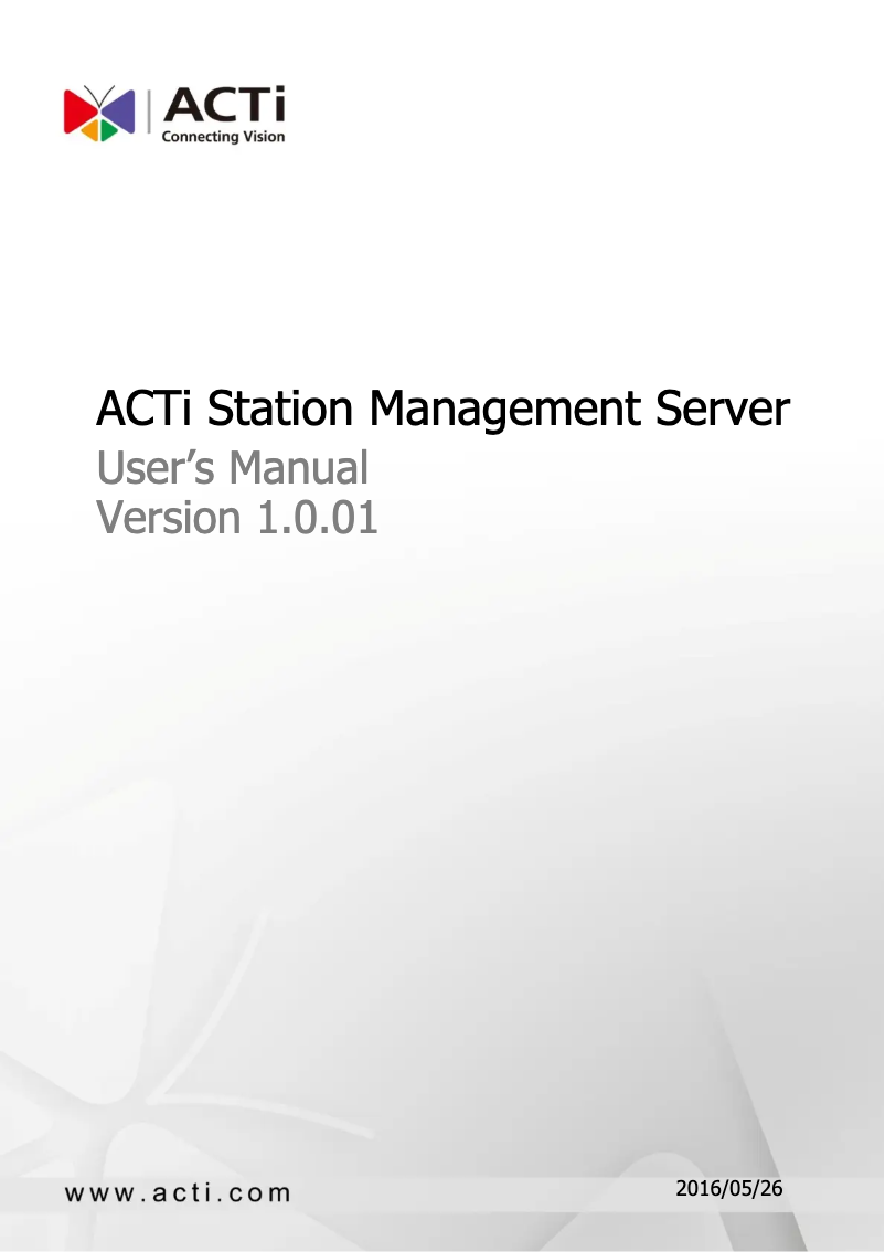 Page n°1 - Manuel utilisateur ACTi MNR-330P