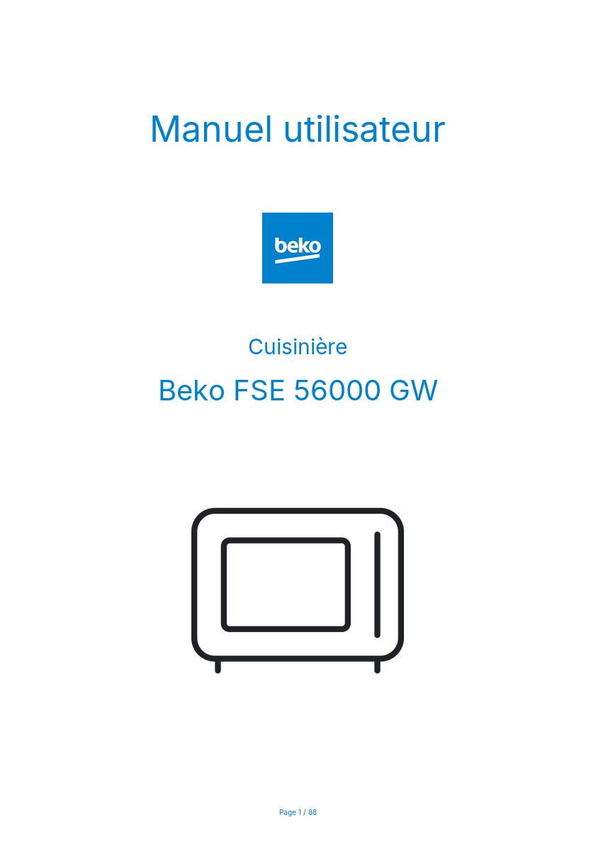 Image de la première page du manuel de l'appareil FSE 56000 GW