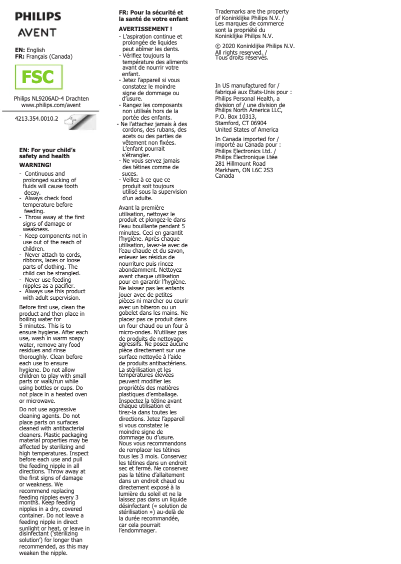 Page 1 de la notice Manuel utilisateur Philips Avent SCY763