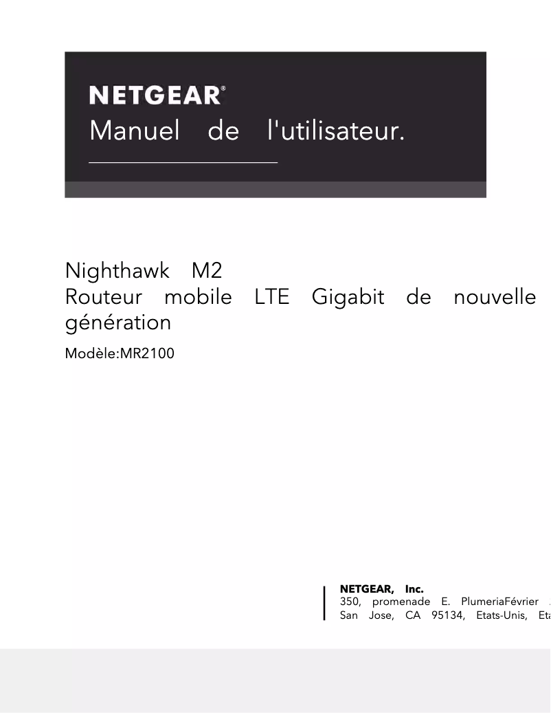 Page 1 de la notice Manuel utilisateur Netgear MR2100