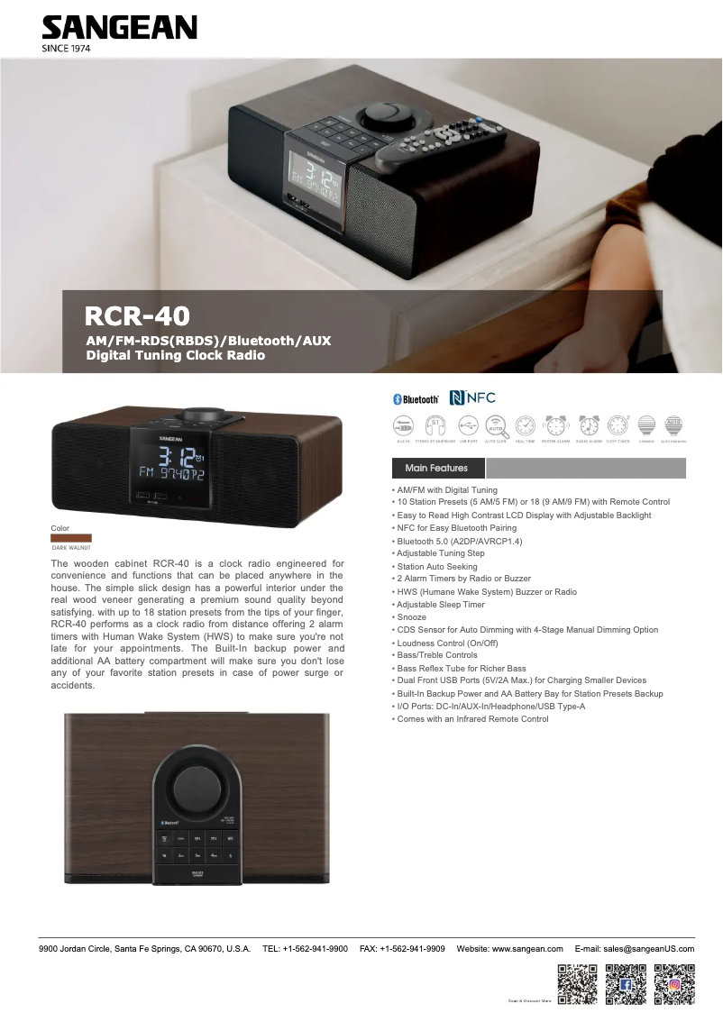 Imagen de la primera página del manual del dispositivo RCR-40