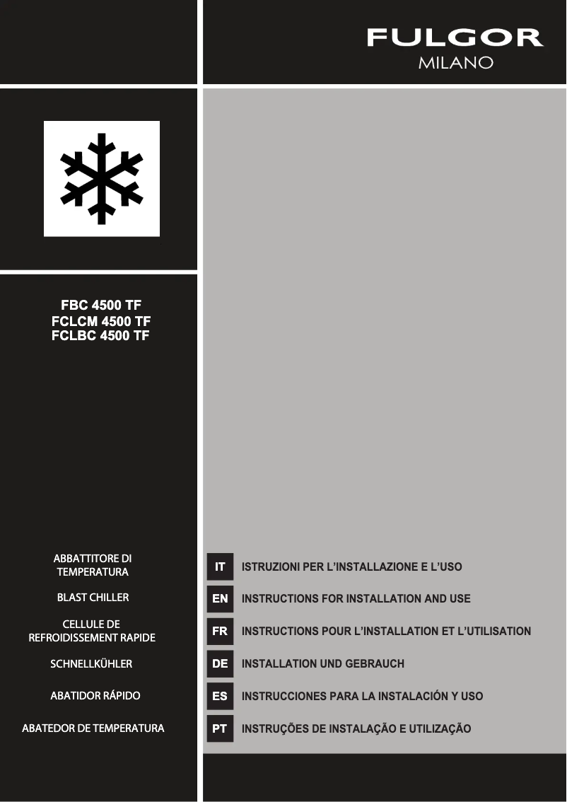 Page 1 de la notice Guide d'installation Fulgor Milano FCLBC 4500 TF