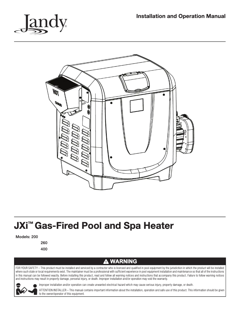 Page n°1 - Manuel utilisateur JANDY VersaFlo