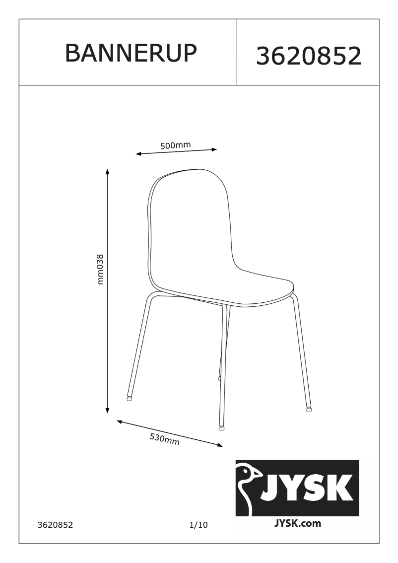 Page 1 de la notice Manuel utilisateur JYSK Bannerup