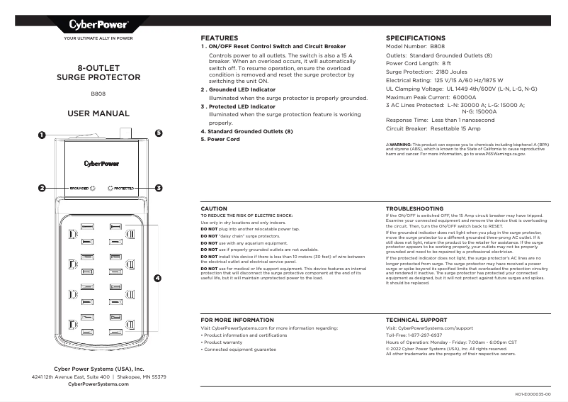 Imagen de la primera página del manual del dispositivo B808