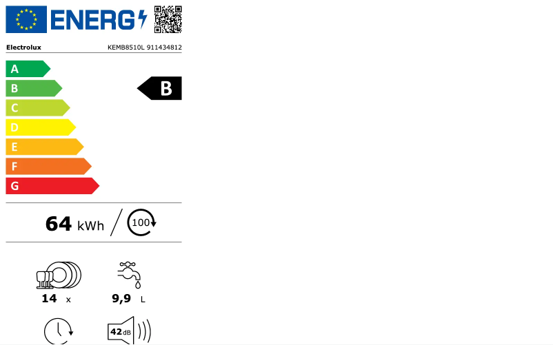 Page n°1 - Label énergétique Electrolux KEMB8510L