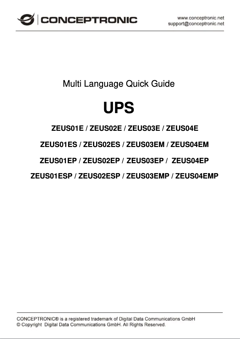 Image de la première page du manuel de l'appareil ZEUS03EP