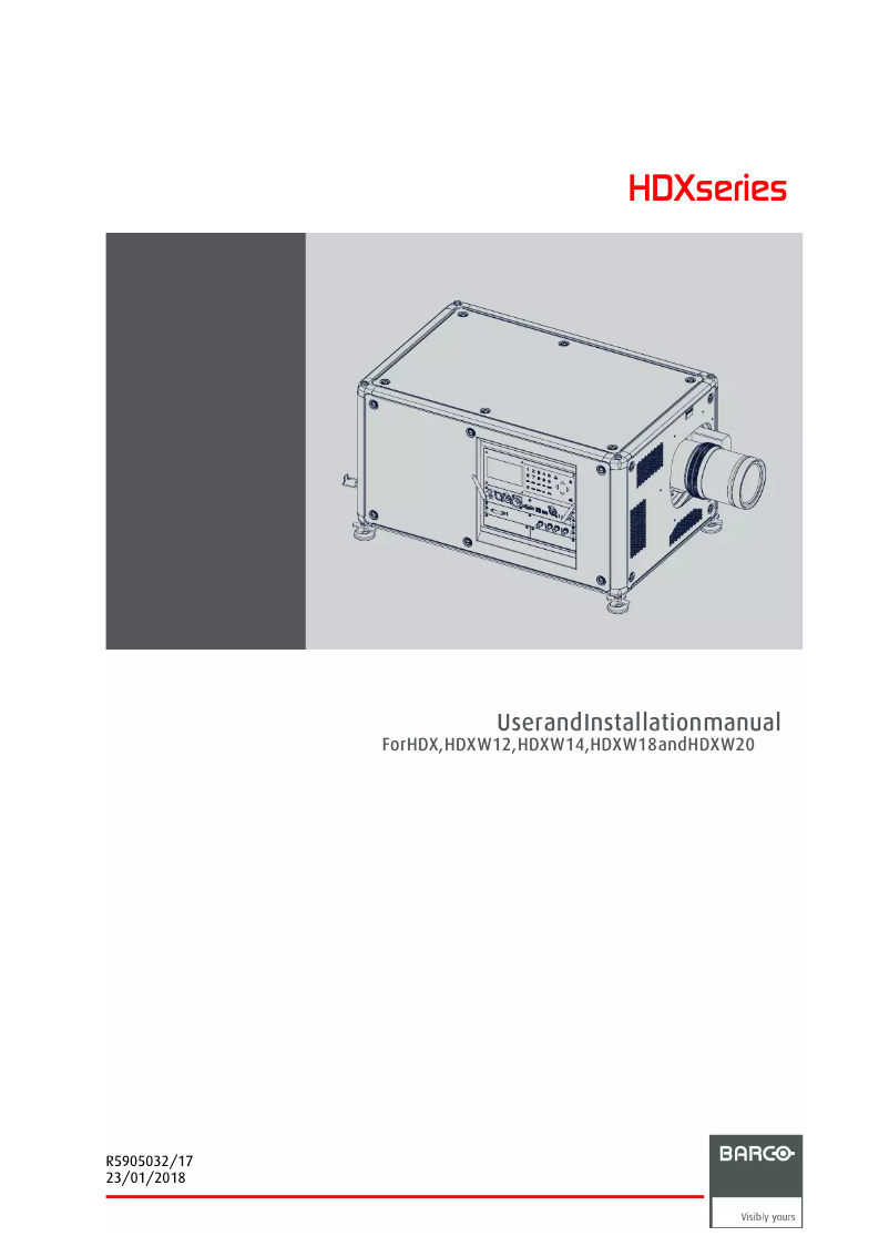 Page n°1 - Manuel utilisateur Barco R9864010
