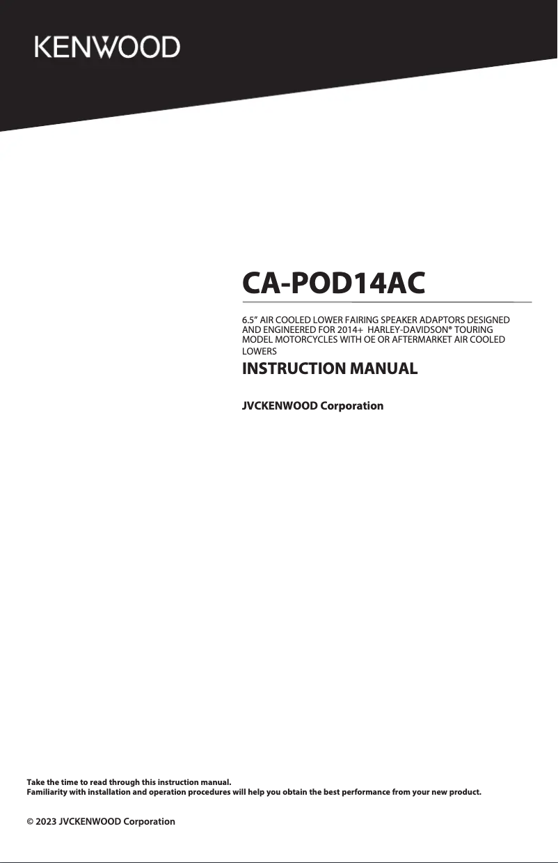 Image de la première page du manuel de l'appareil Excelon CA-POD14AC