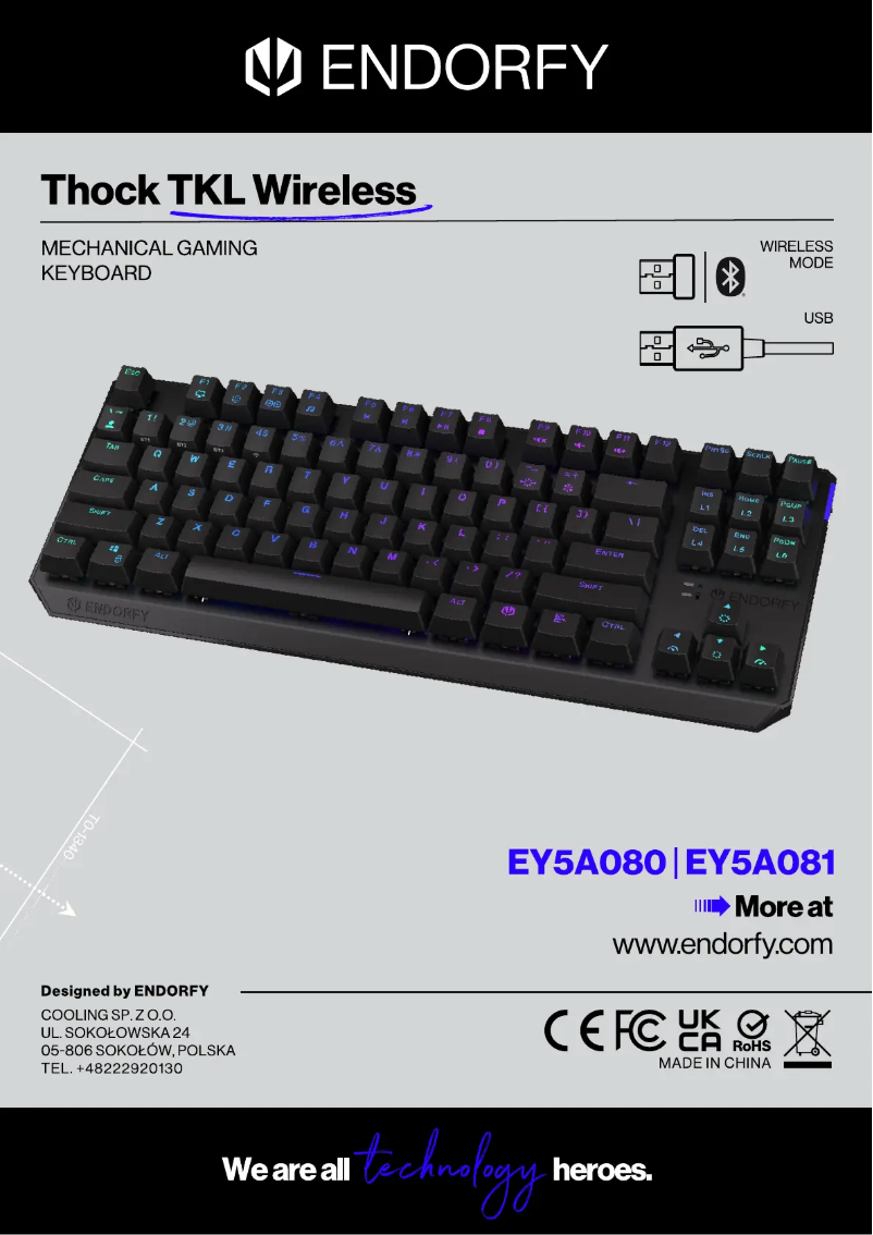 Page 1 de la notice Manuel utilisateur ENDORFY Thock TKL Wireless