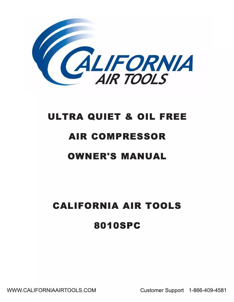 Page n°1 - Manuel utilisateur California Air Tools CAT-8010SPC